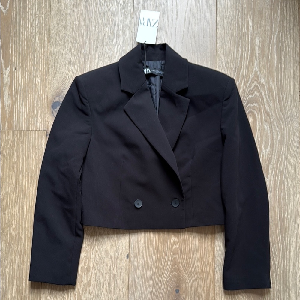 Zara Cropped Black Blazer